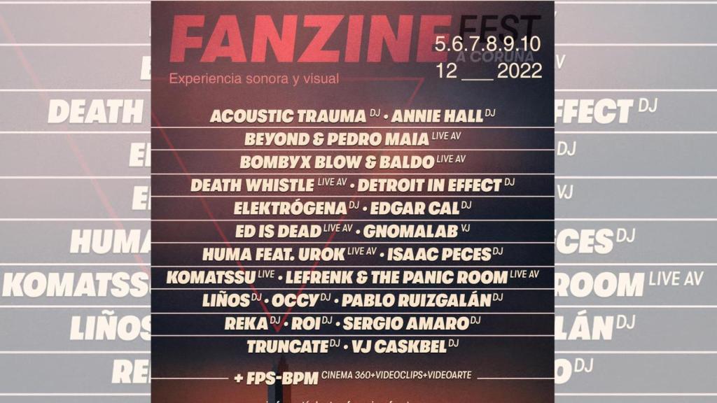 Cartel de los artistas que estarán presentes en el Fanzine Fest 2022.