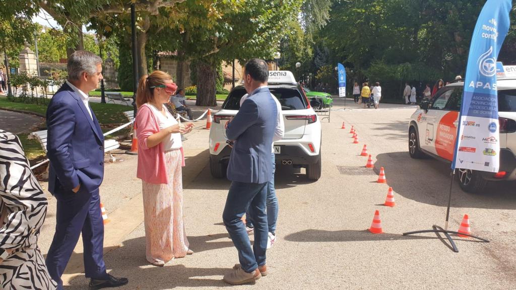 Virginia Barcones en su visita a Soria.