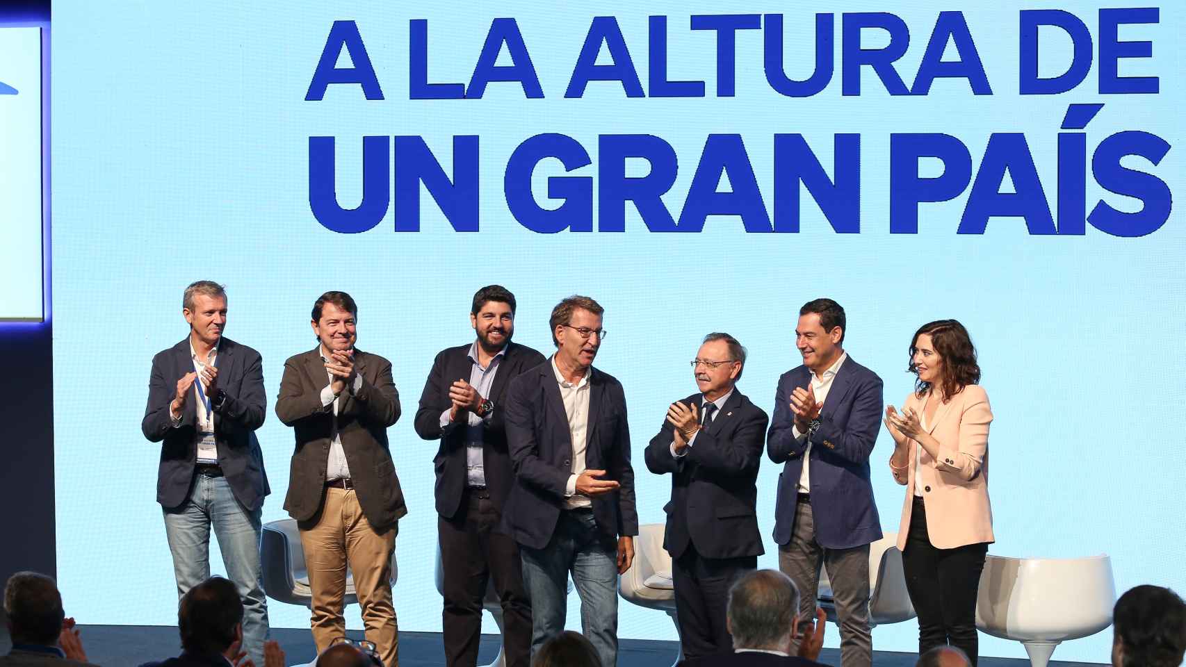 Intervención de los presidentes autonómicos del PP en Toledo. / Foto: Óscar Huertas.