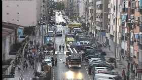 Imagen tomada de las cámaras del área de Movilidad del Ayuntamiento de Málaga de la intervención de Bomberos.