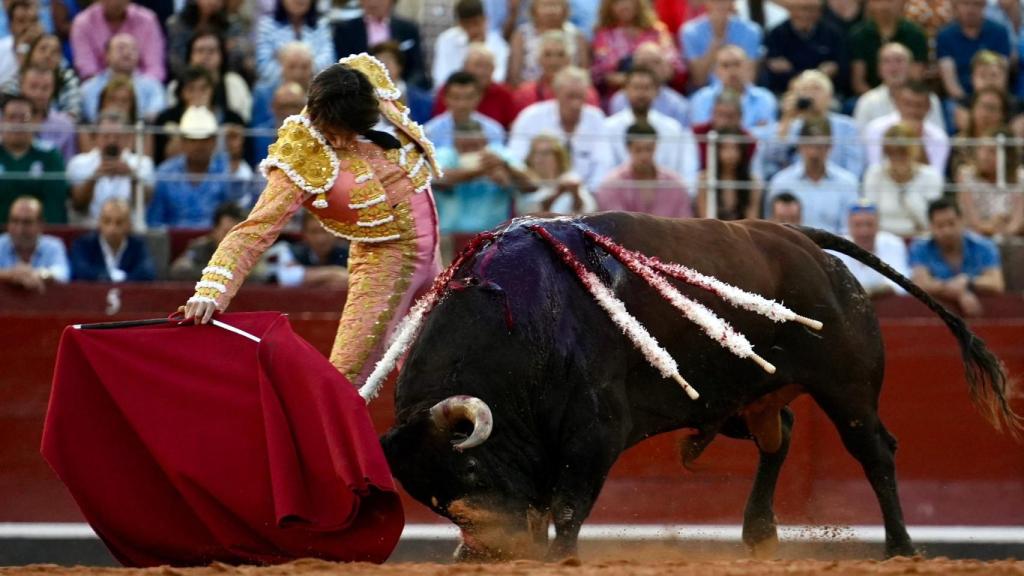 Muletazo de Roca Rey al sexto toro de la tarde