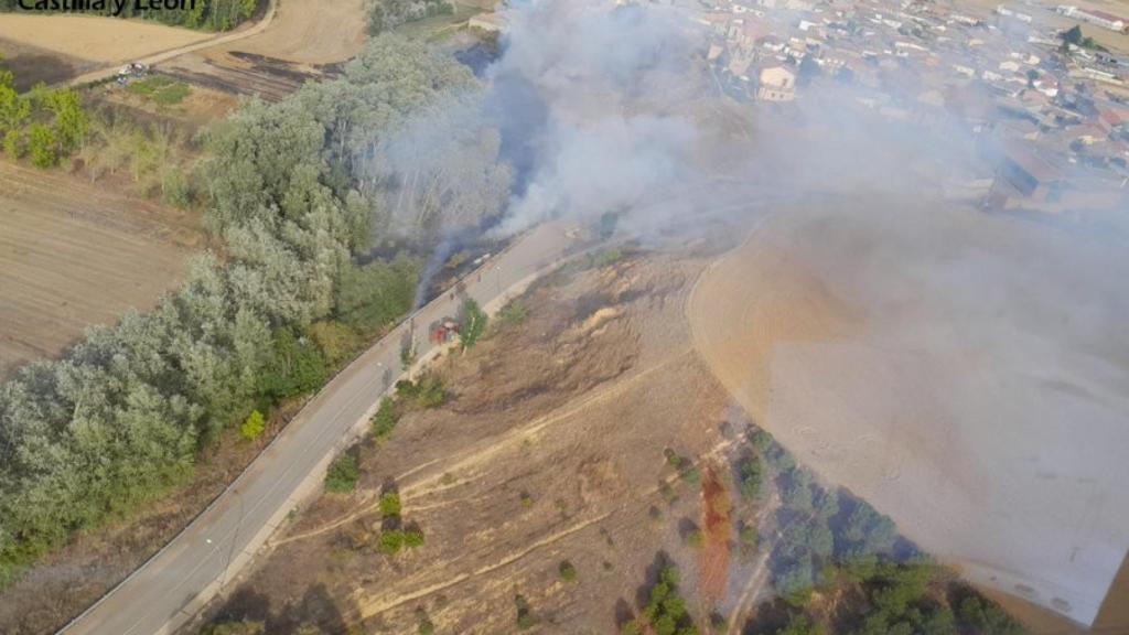 Imagen desde el cielo del incendio en Melgar