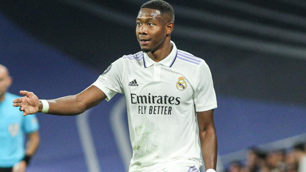 David Alaba, en un partido del Real Madrid de la temporada 2022/2023