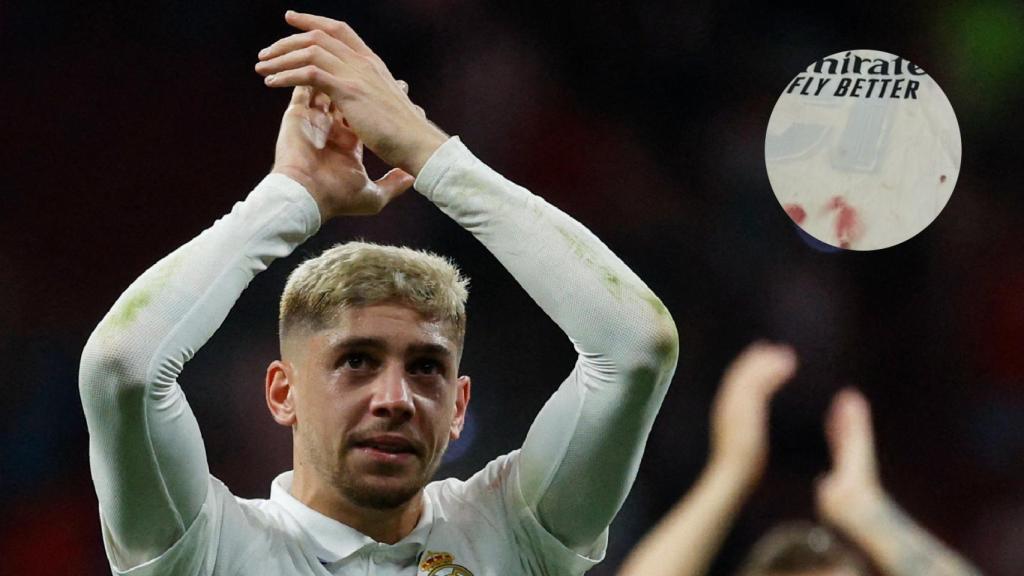 Fede Valverde y cómo acabó su camiseta tras el partido ante el Atlético de Madrid.