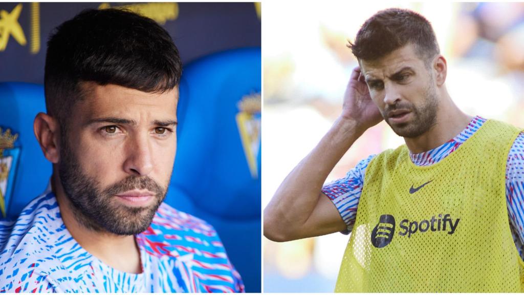 Jordi Alba y Gerard Piqué en un fotomontaje