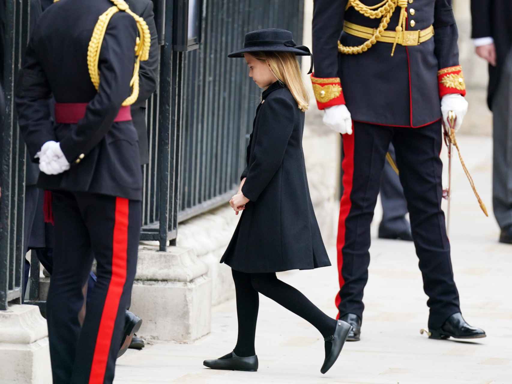 La princesa Charlotte, a su llegada a la abadía de Westminster.