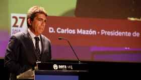 El presidente de la Diputación de Alicante y del PPCV, Carlos Mazón, en el entrega de premios de AEFA.