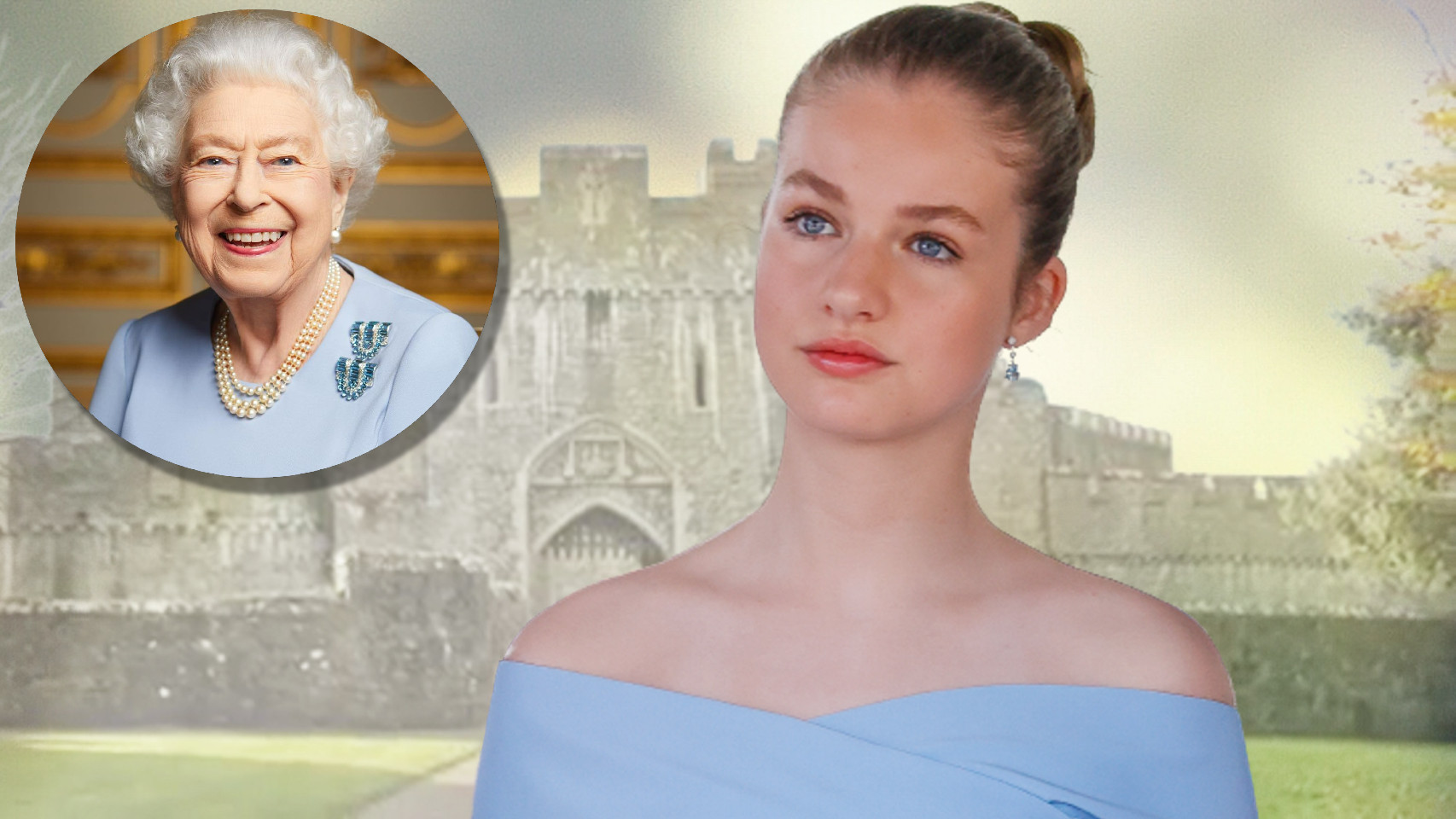 Leonor de Borbón, en un fotomontaje de EL ESPAÑOL.