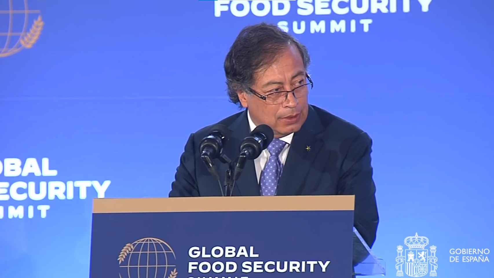 Gustavo Petro, presidente de Colombia, en la Cumbre Global por la Seguridad Alimentaria.