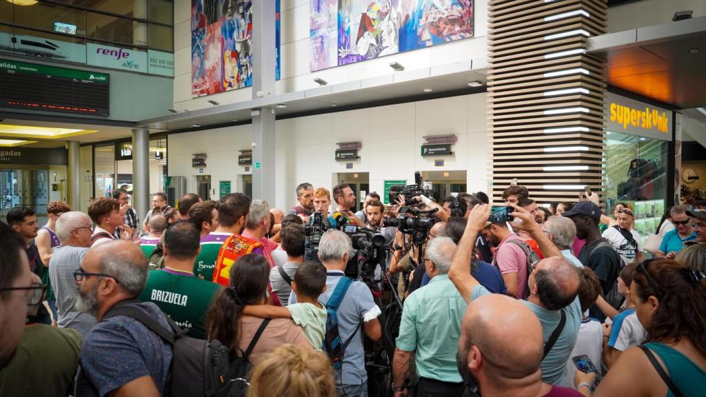 Alberto Díaz a su llegada a la estación María Zambrano