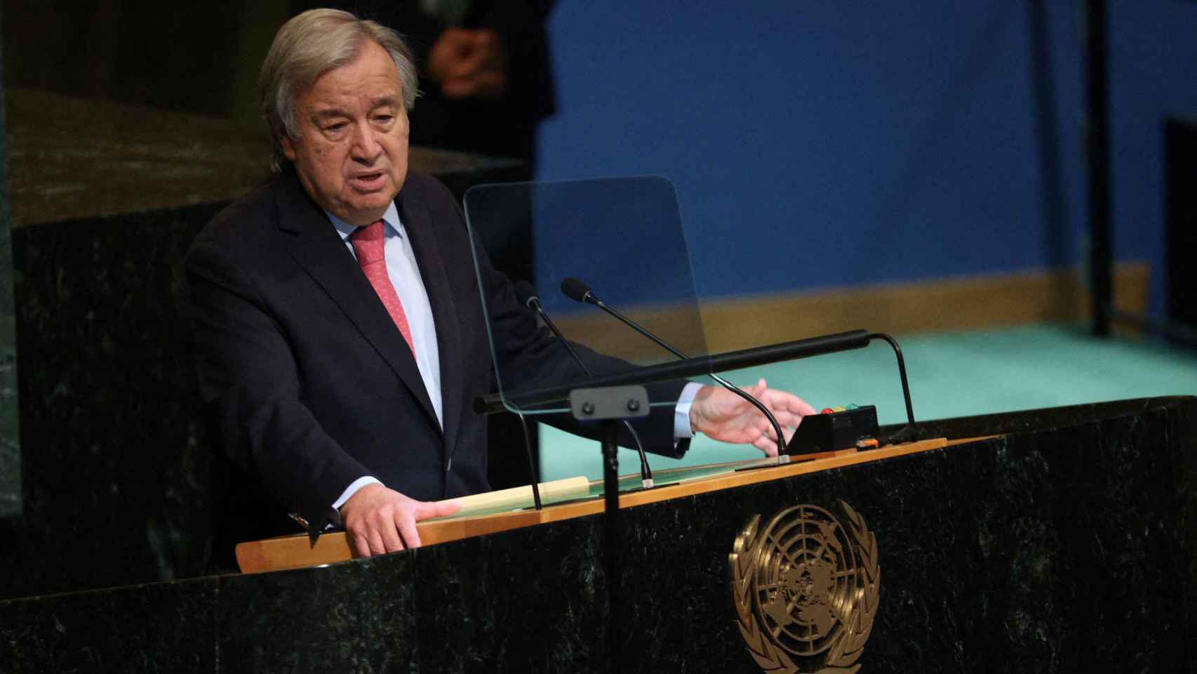 El secretario general de la ONU, António Guterres, durante una intervención en la Asamblea General.