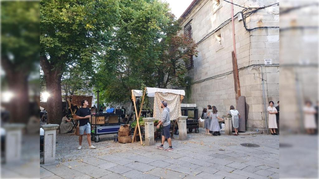 Imagen del rodaje de la película ‘Un pasado por delante’ en A Coruña.