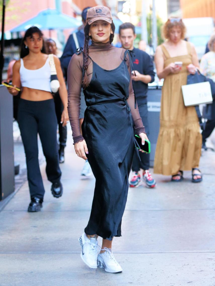 Rosalía, saliendo de su hotel en Nueva York esta semana.