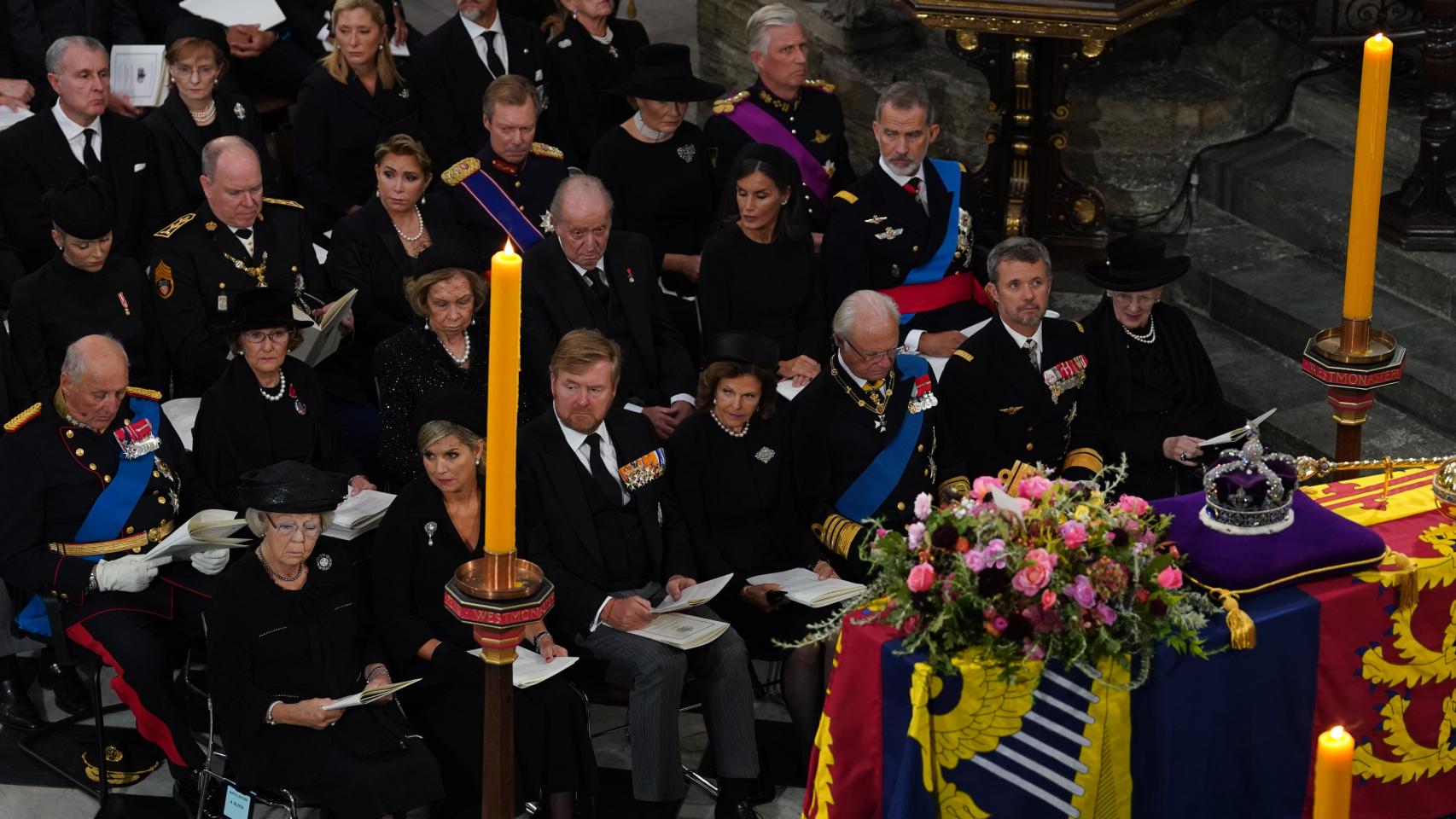 Margarita de Dinamarca ocupó el primer banco durante el funeral de Isabel II.