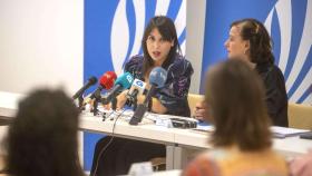A conselleira de Promoción do Emprego e Igualdade, María Jesús Lorenzana, presenta o I Plan galego contra a trata