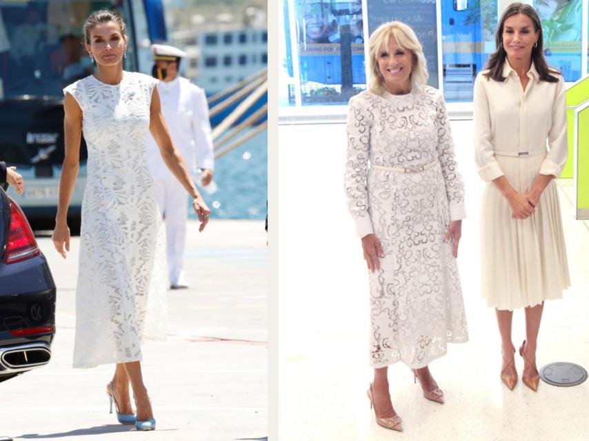 Jill Biden eligió un vestido muy Letizia.