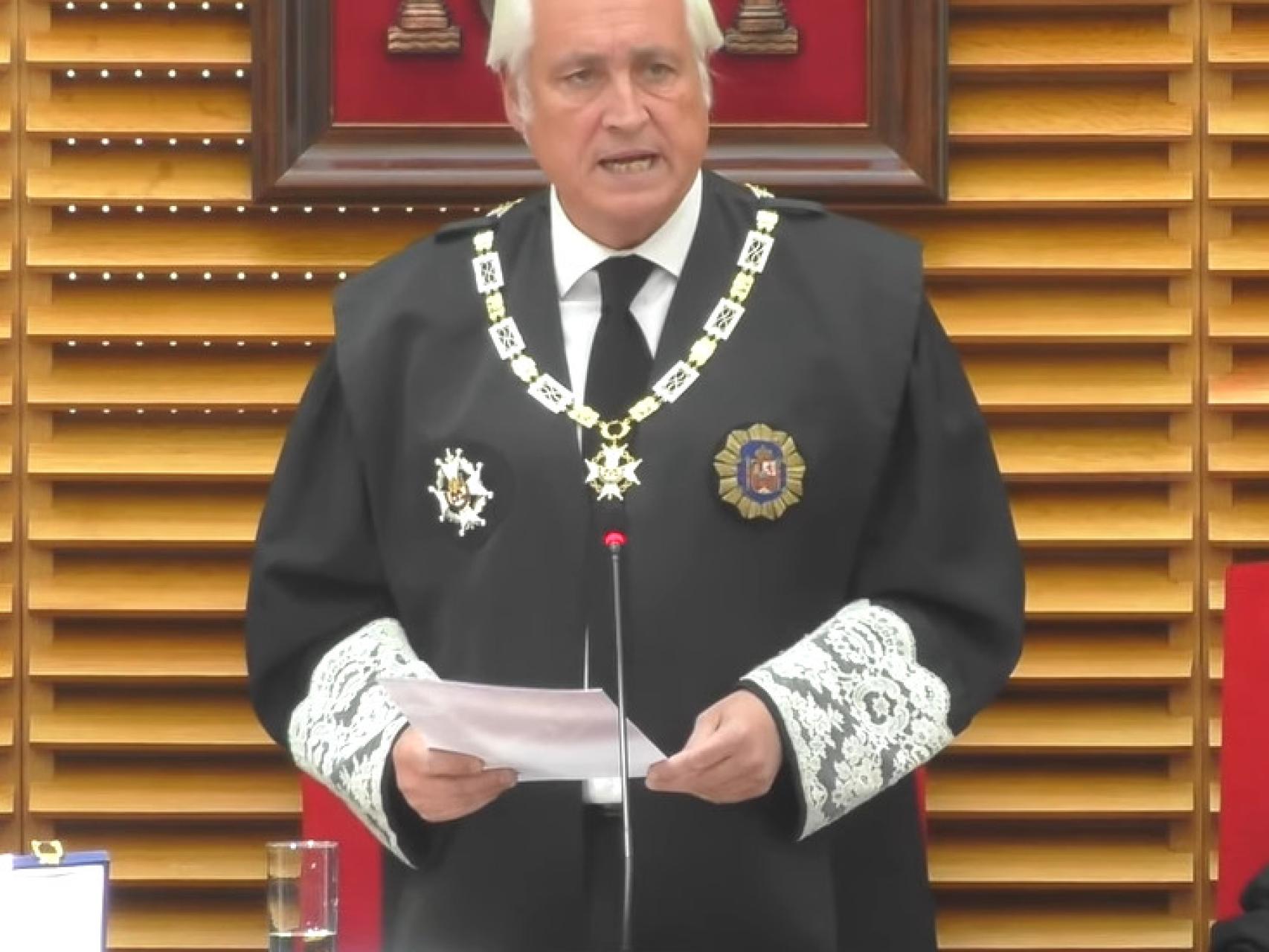 El presidente del Tribunal Superior de Justicia de Castilla y León, José Luis Concepción, durante la apertura del Año Judicial, este jueves.