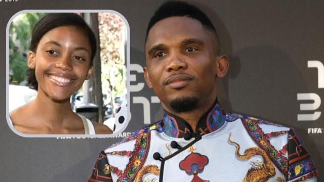 Samuel Eto'o y Erika, en un montaje de JALEOS.