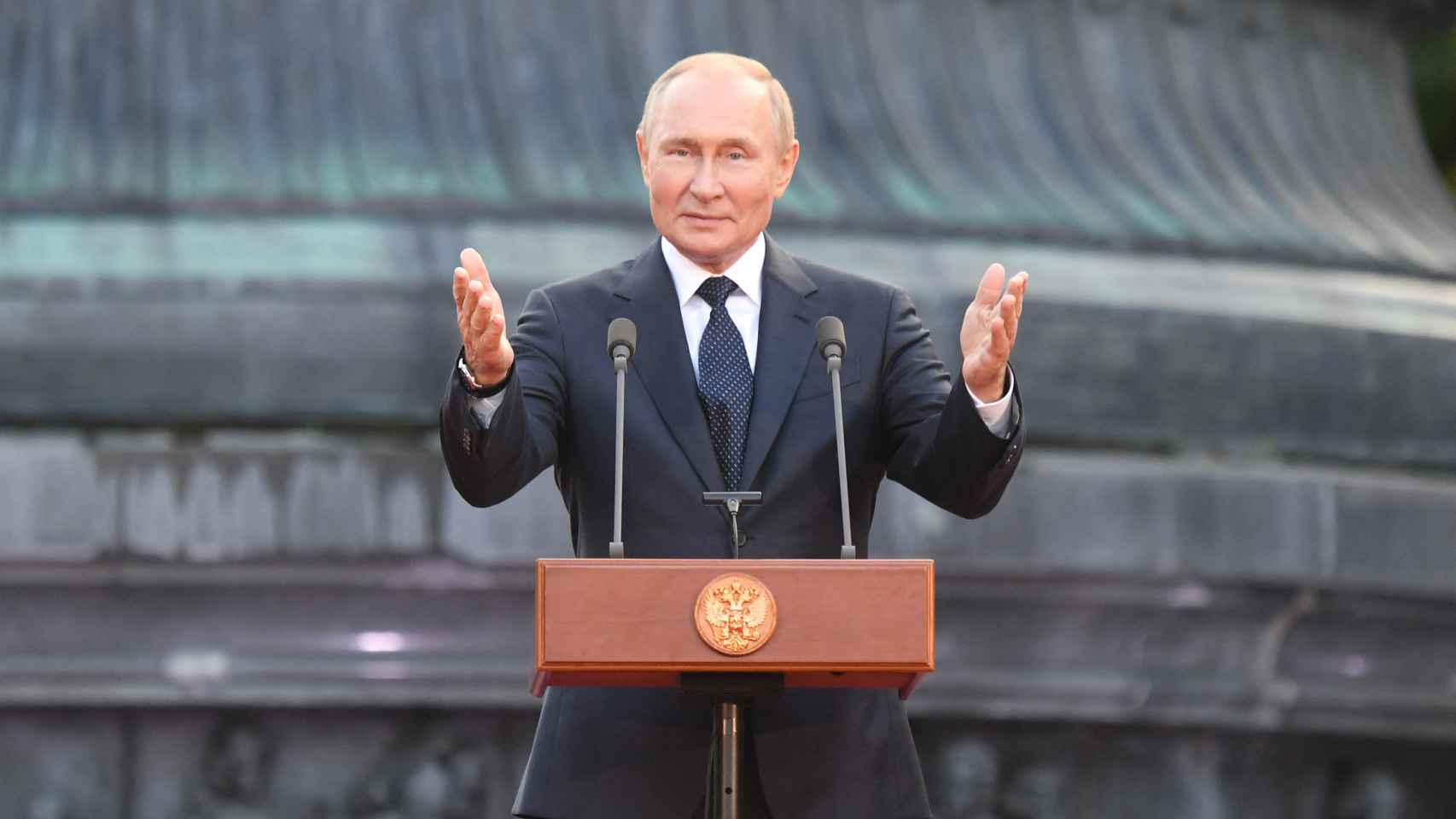 Vladímir Putin, durante un evento patriótico en la ciudad de Veliky Novgorod.