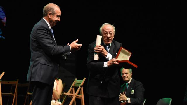 José Miguel Diego Gómez y el director general de Caja Rural de Zamora, Cipriano García, en la celebración de los 25 años de la Fundación Caja Rural de Zamora