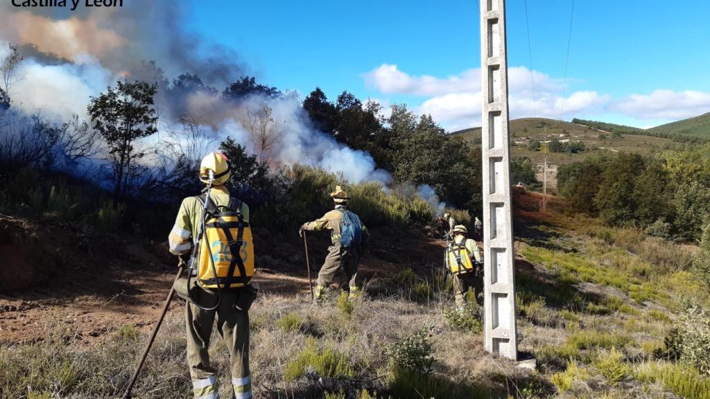 Imagen del incendio de Adrados de Ordás