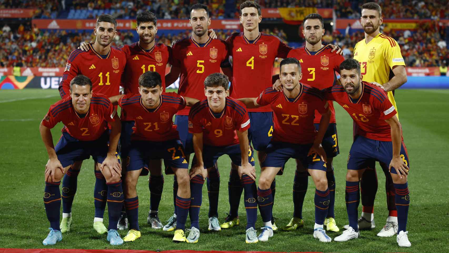 Alineación titular de España ante Suiza en la Liga de las Naciones