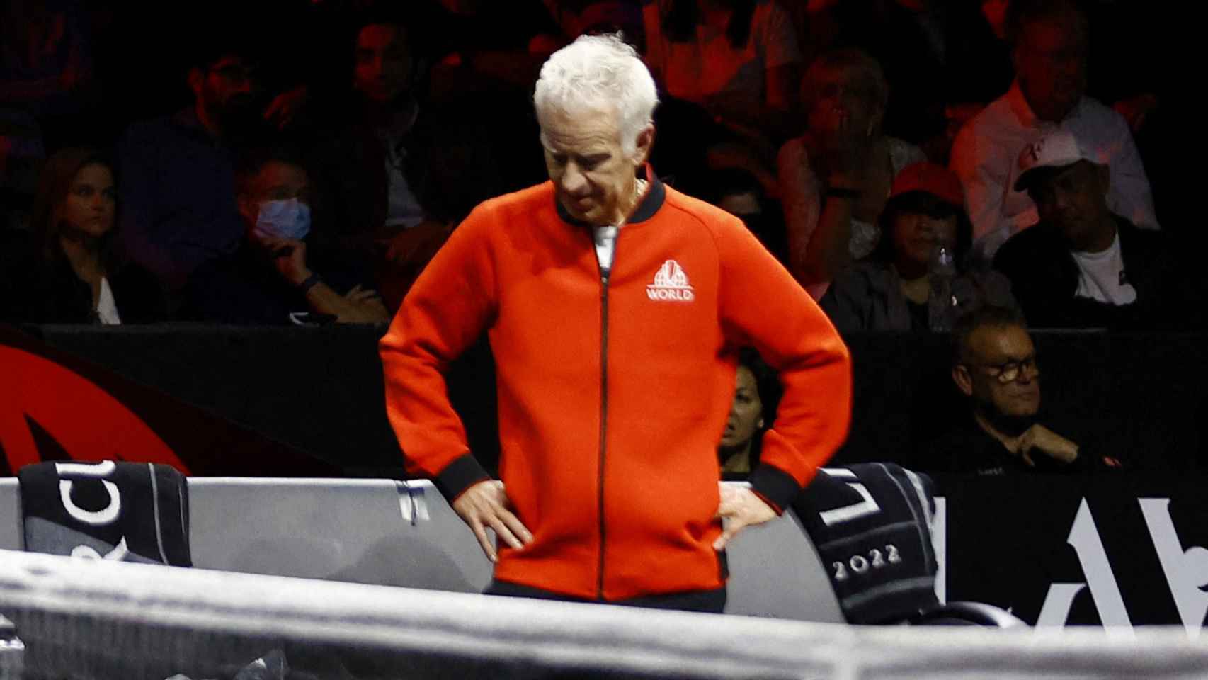 John McEnroe, entrenador del equipo del resto del mundo, en la Laver Cup