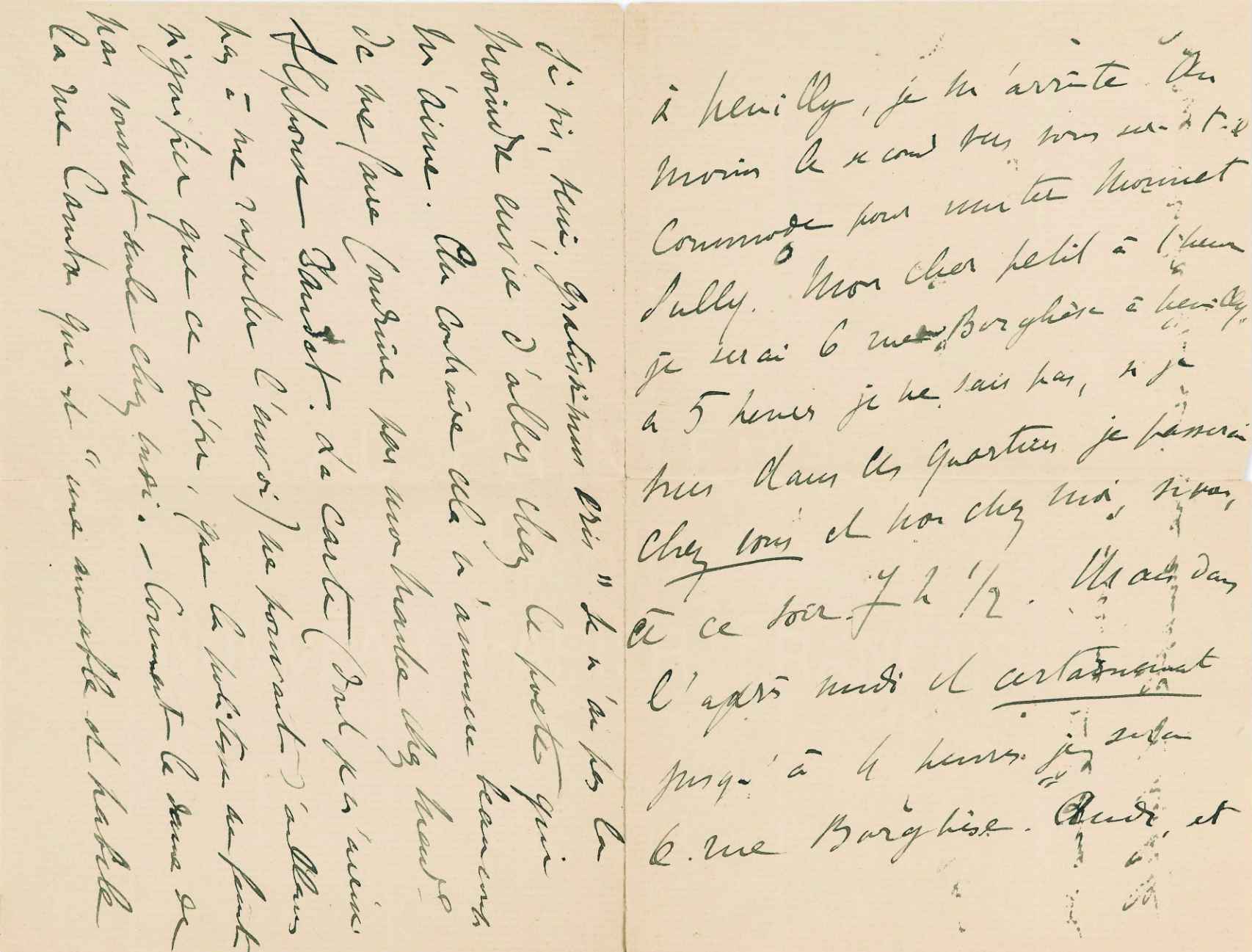 Carta manuscrita de Marcel Proust a su íntimo amigo Reynaldo Hahn (1894). Fuente: Sotheby's