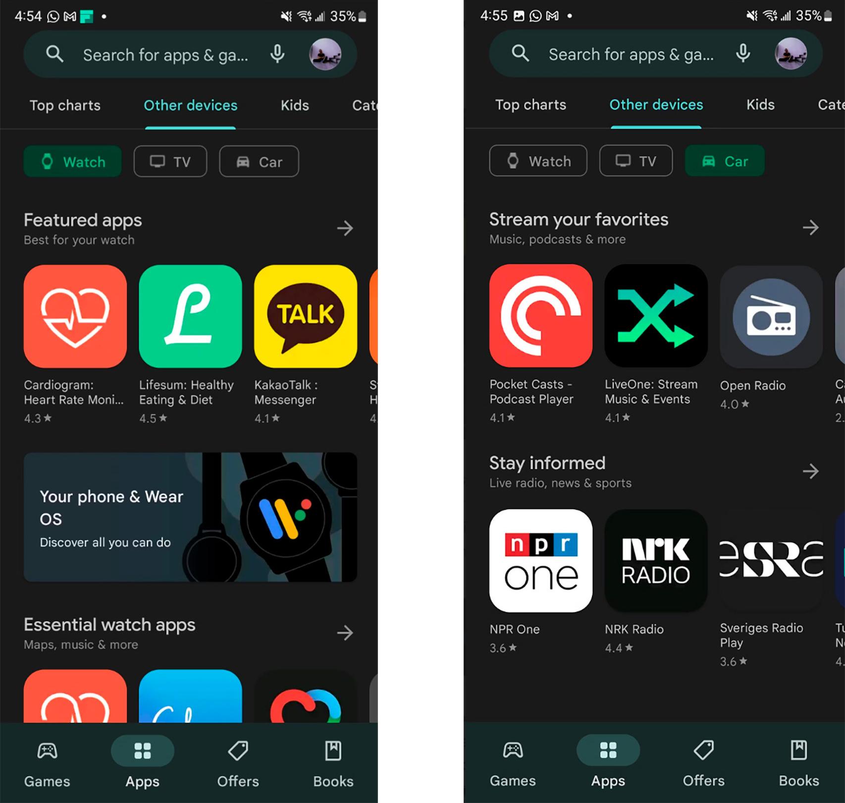 La Google Play Store se redisena para que sea bien facil instalar apps en tu smartwatch