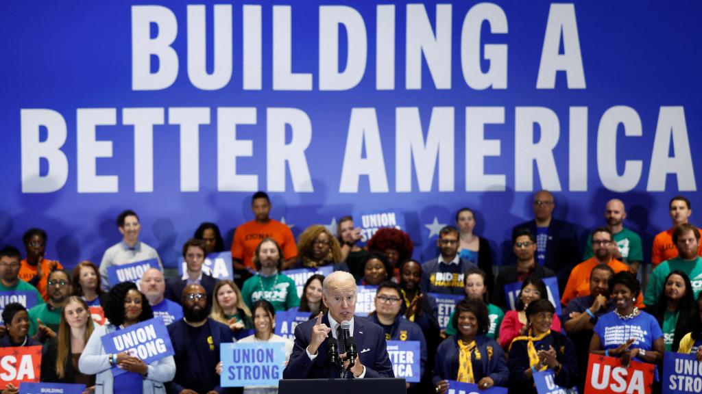 Joe Biden durante un acto del Comité Nacional Demócrata.