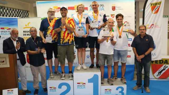 Jorge Candán y Pilar Barros en el primer puesto del podio.