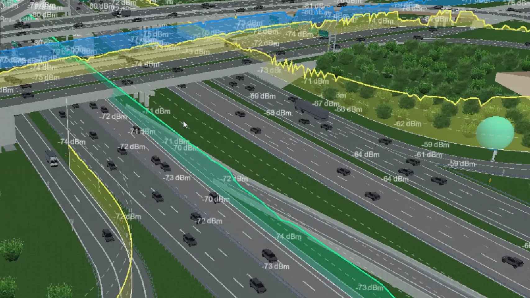 Simulación 5G de la autopista estadounidense I-66