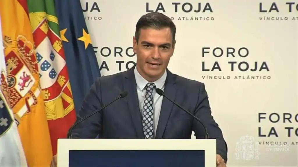 Pedro Sánchez, presidente del Gobierno, en su discurso de clausura del Foro La Toja-Vínculo Atlántico.