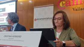 La presidenta de la AIReF, Cristina Herrero, en una conferencia en Valladolid