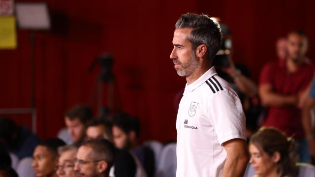 Jorge Vilda durante un acto de la RFEF