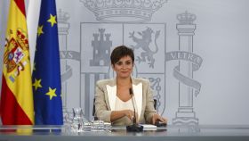 Isabel Rodríguez, portavoz del Gobierno, en rueda de prensa este martes en Moncloa.