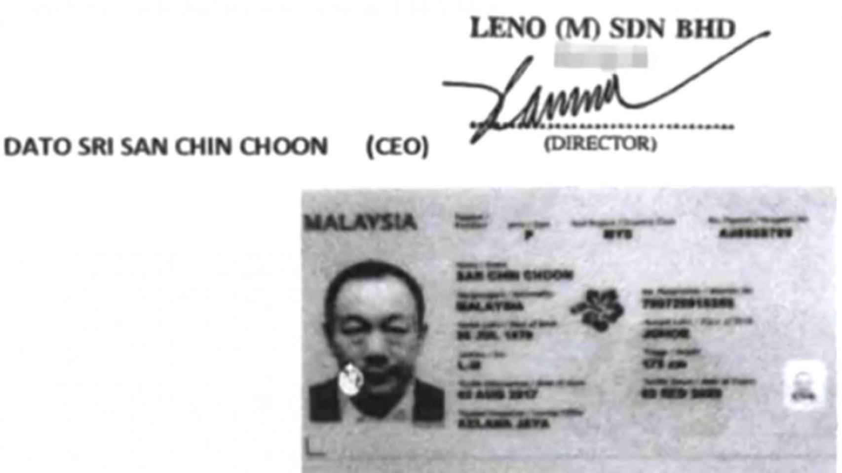 Carné de identidad de San Chin Choon, obrante en el sumario del 'caso Mascarillas'.