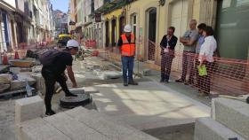 Imagen de archivo de una visita del alcalde, Ángel Mato, a las obras