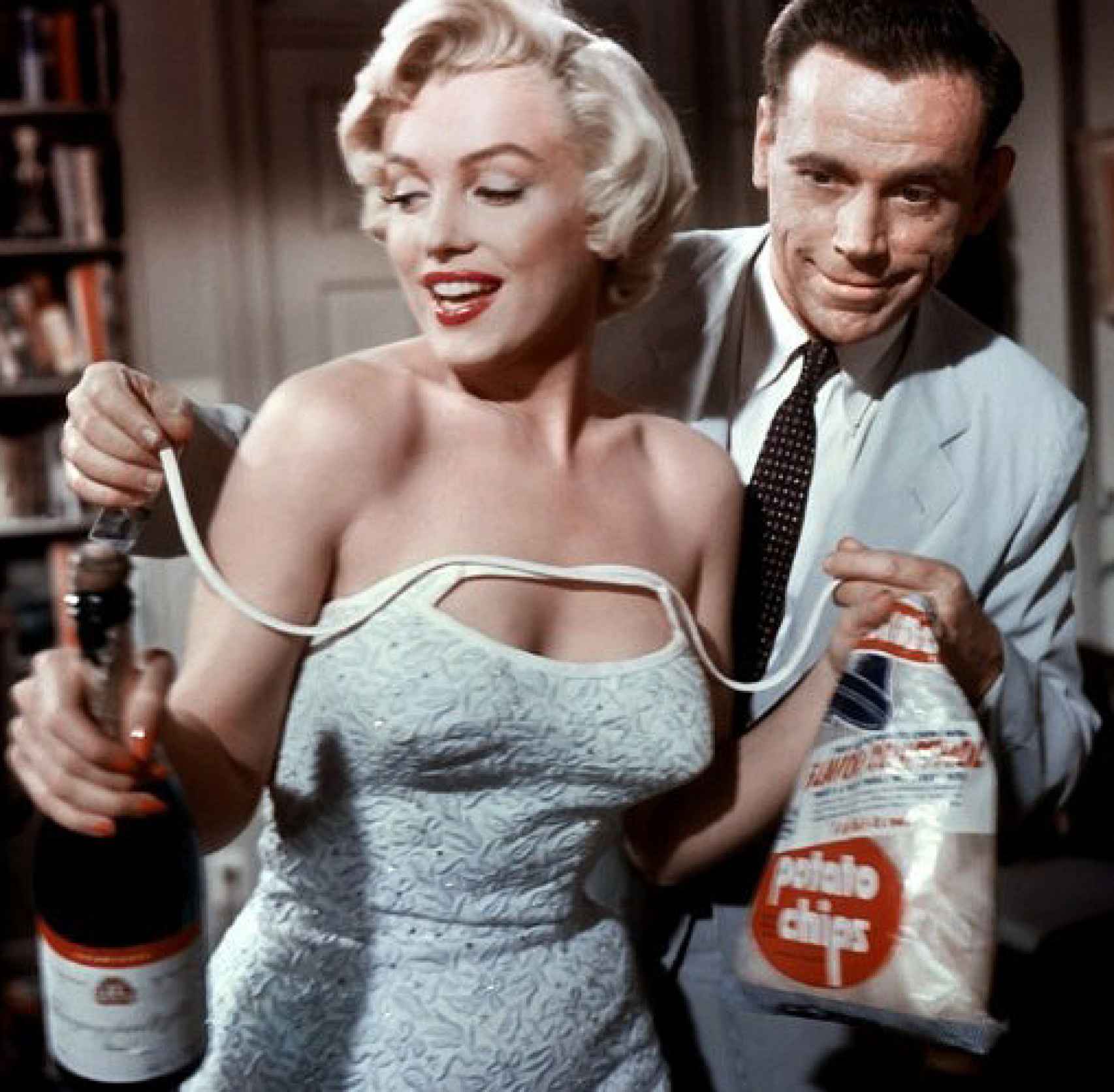 Marilyn Monroe y Tom Ewell en La tentación vive arriba, de Billy Wilder