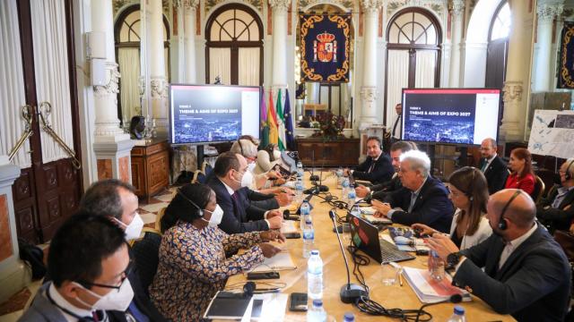 Imagen de una de las reuniones de trabajo celebradas este miércoles en Málaga para el proyecto de la Expo 2027.