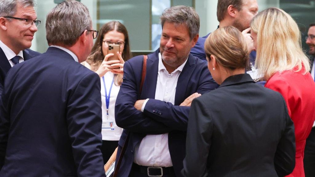 El vicecanciller de Alemania, Robert Habeck, durante la reunión de este viernes en Bruselas