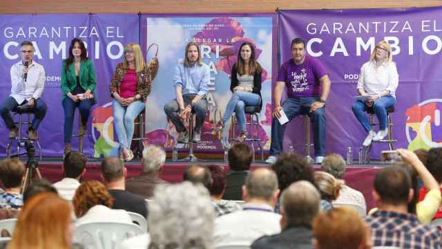 El líder de Podemos en Castilla y León, Pablo Fernández, y la dirigente del partido a nivel nacional, Ione Belarra, en una imagen de archivo.
