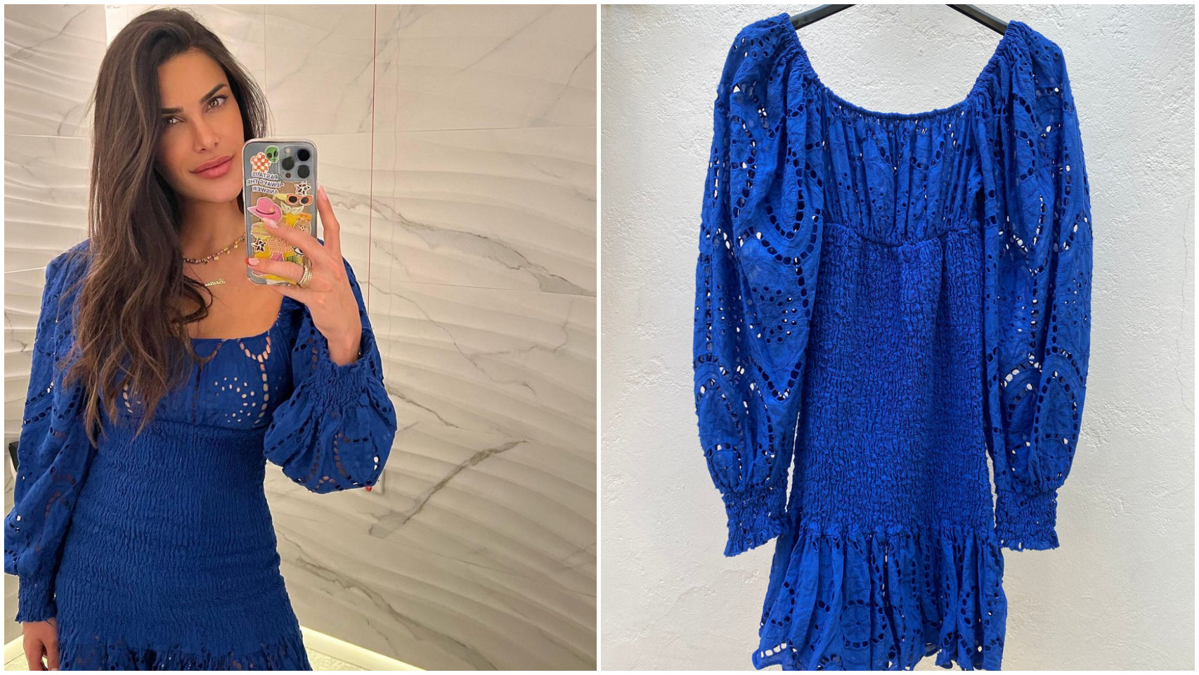 Carla Barber con su nuevo vestido de Milos Collection.