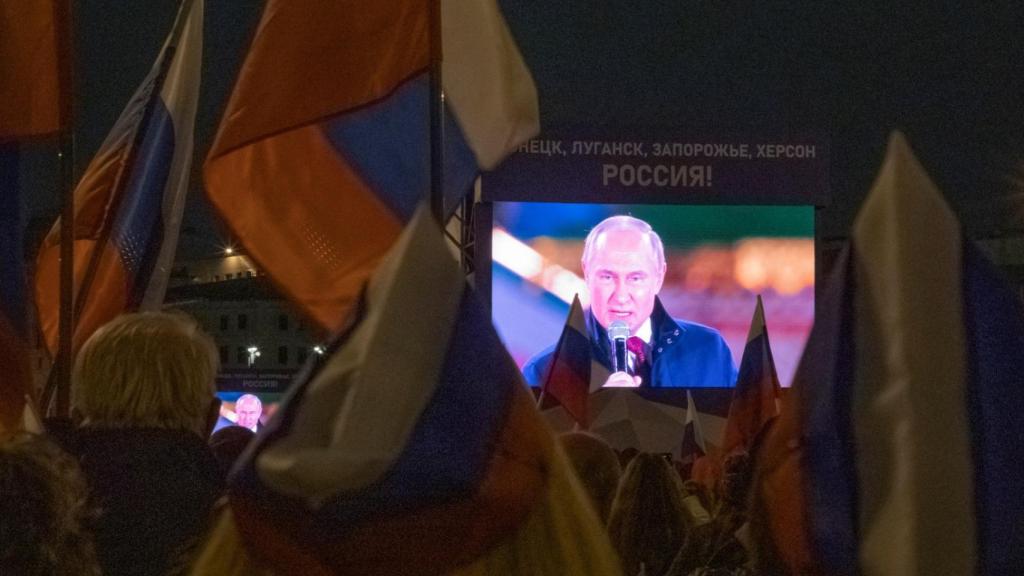 Concierto en Moscú con el que Putin celebró la anexión de las cuatro nuevas repúblicas de Ucrania, en octubre de 2022.