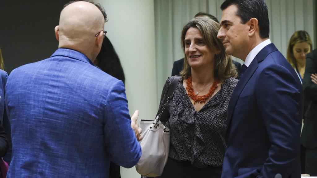 La vicepresidenta tercera, Teresa Ribera, durante la reunión de este viernes en Bruselas