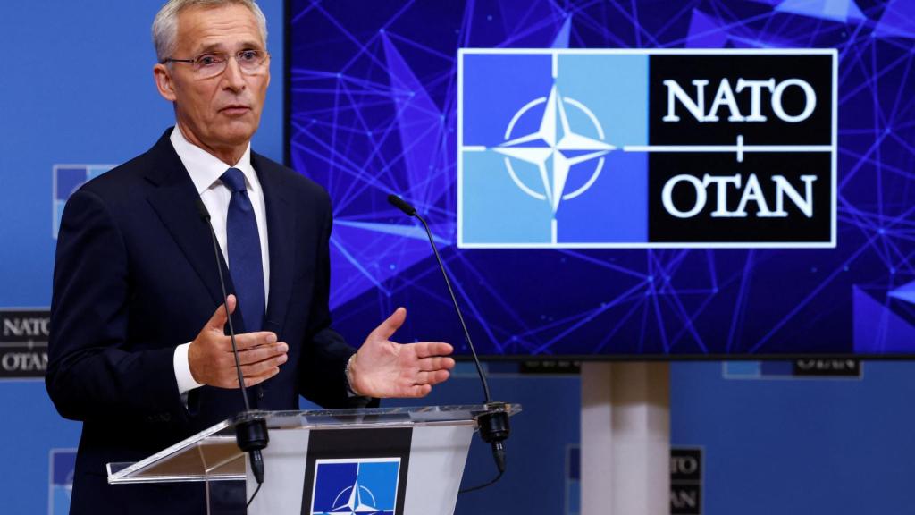 El secretario general de la OTAN, Jens Stoltenberg, durante la rueda de prensa de este viernes