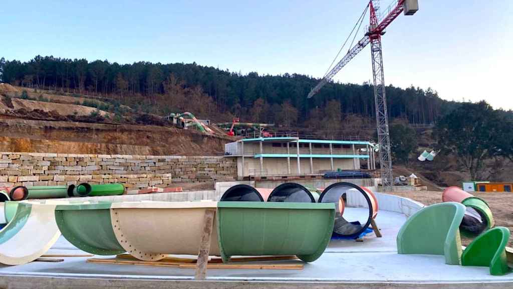 Obras del Parque del Agua de Meis.