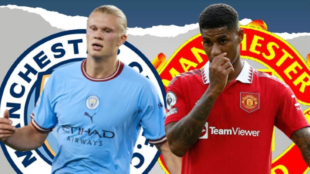 Erling Haaland y Marcus Rashford, estrellas del Manchester City y Manchester United