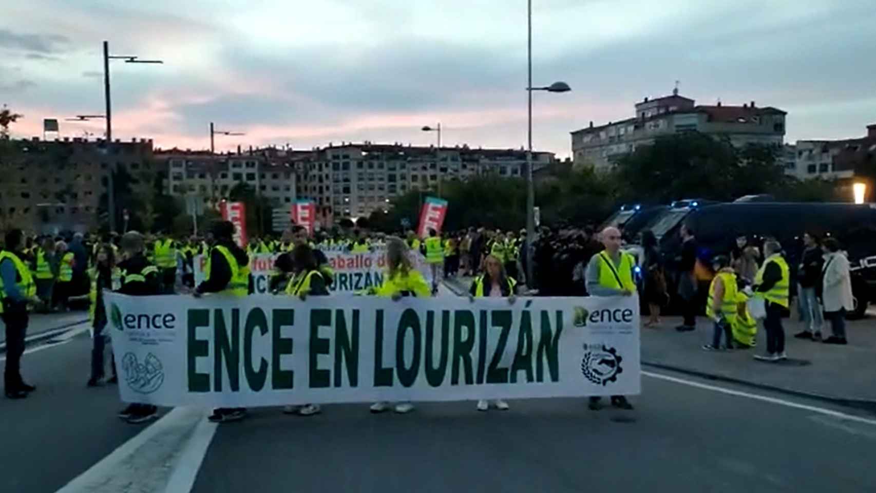 Manifestación de los trabajadores de Ence en Pontevedra el 30 de septiembre.