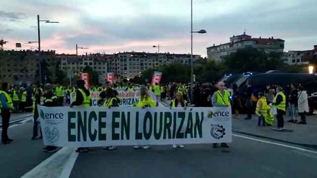 Manifestación de los trabajadores de Ence en Pontevedra el 30 de septiembre.